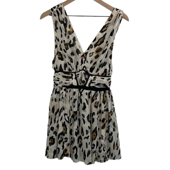 Victoria’s Secret Leopard Print Sleeveless Baby Doll Flowy mini dress Y2K size 0 - Picture 1 of 13